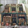 Vintage Book Store Throw Soft Flannel Throw Summer Ac Blanket Lightweight Cool Nap Blanket For Sofa Bed Couch Travel