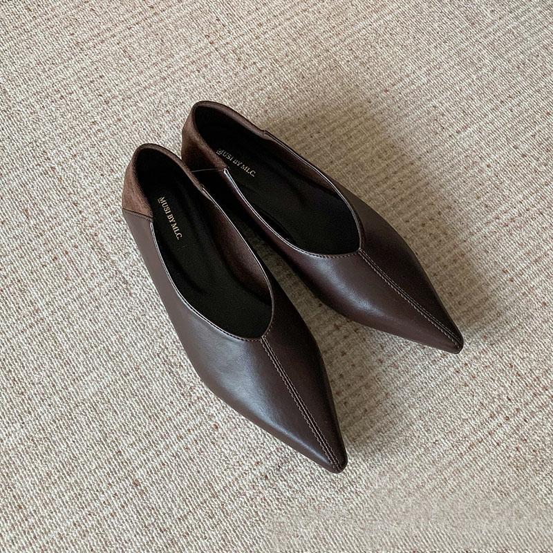 Fashion Fashion Pointed Toe Ladies Flats Slip On Shoes Soft Female Shallow Women Flats Shoes With Height Increasing Footwear