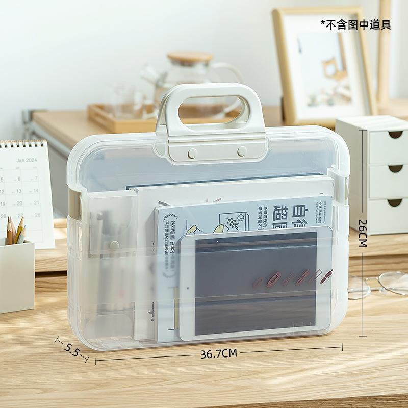 New Plastic Handheld Storage Box Calligraphy Document Box Simple Home Storage and Organization
