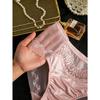 Light Luxury High-end Embroidered Mid Waist Panties with Lace Sexy and Breathable Triangular High Elasticity Satin Surface Women’s Panties