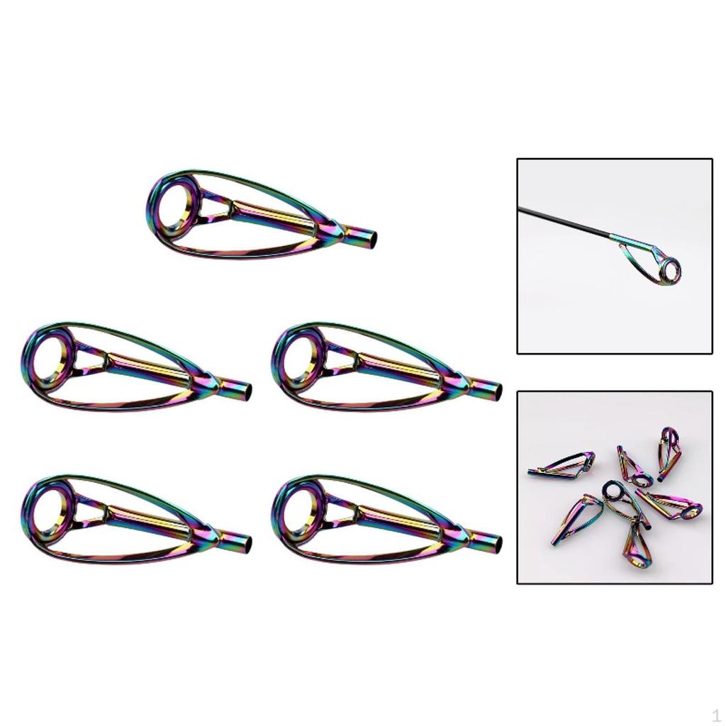 5 Pieces Fishing Rod Tip Repair Guide Rings Tips Supplies for Replacement