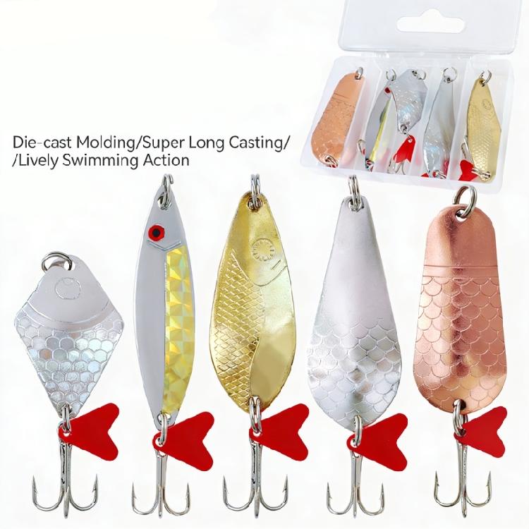 Fishing Spinner Swimbaits Set for Saltwater and Saltwater Sequins Lures Set Spoon Professional Treble Hook Spinner Baits