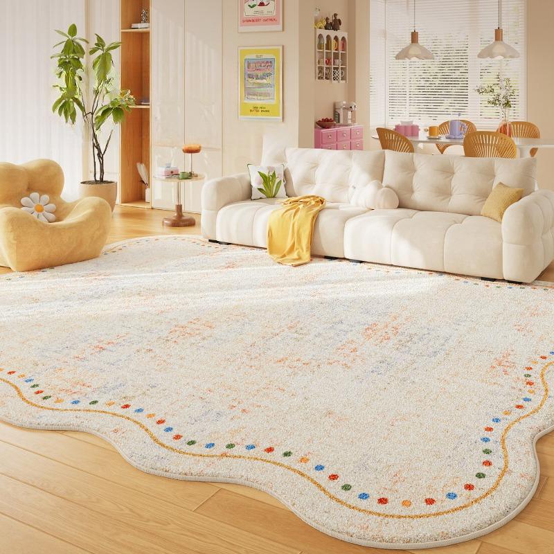 Dopamine Color Bedroom Decor Large Carpet Fluffy Soft Rug Irregular Shape Carpets for Living Room Thick Plush Bedside Floor Mat