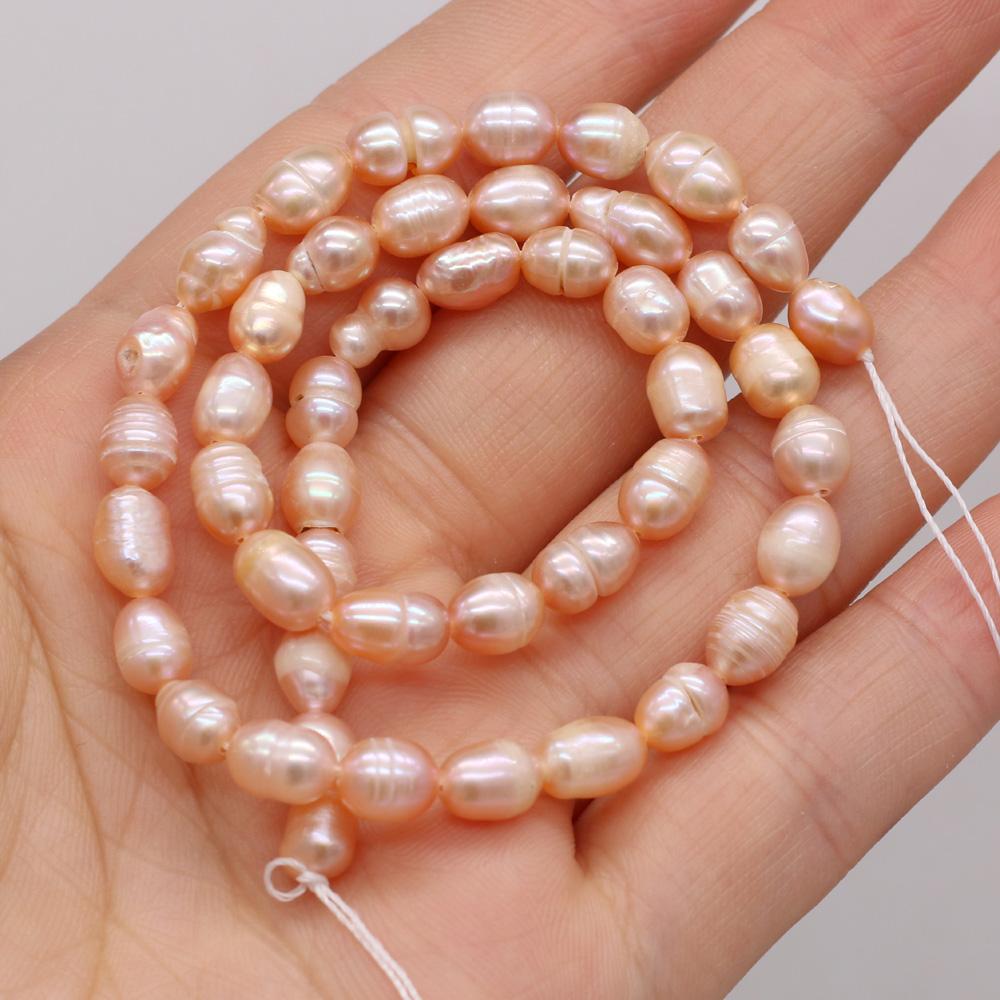 1String, A Natural Freshwater Pearls, Handcrafted Rice-shaped Pearl Beads for DIY Necklaces, Jewelry Making Supplies 36cm