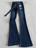 Damen 2026 Retro High-Waist Dunkelblaue Micro-Flare Jeans