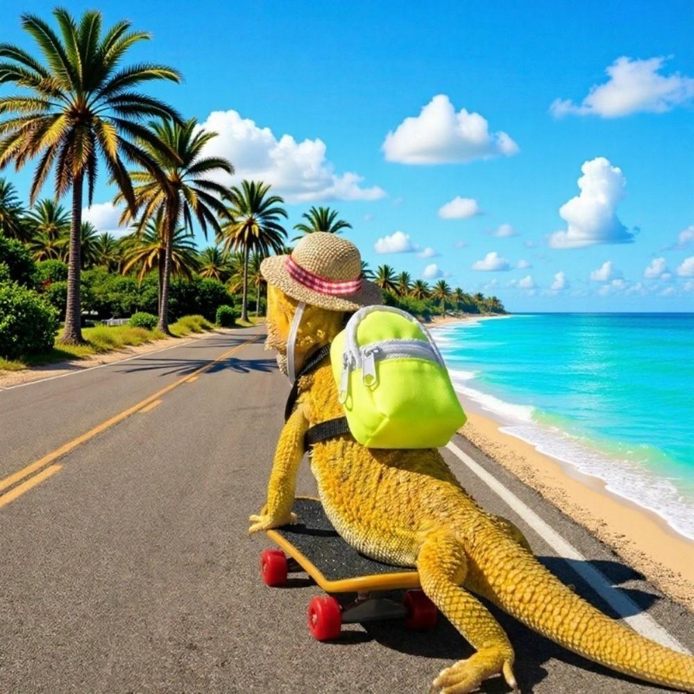 Funny Pet Skateboard Toys Set Creative Parrot Skateboard Lizard Mini Scooter  Photograph Prop