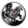 Galloping Horses Wall Art Interior Design Wall Clock Vinyl Record Clock Home Decor Mustang Wild Horse In The Wind Horse Gift