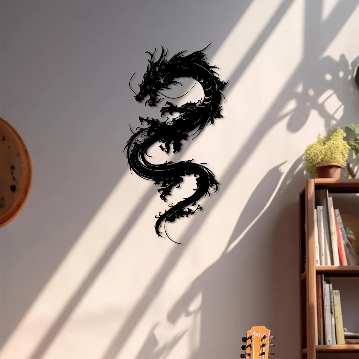 Oriental Dragon Metal Wall Art Home Decor Garden Balcony Housewarming Holiday Gift 16in