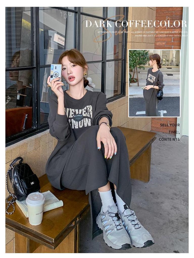 Women's 2025 Spring Fashion: Casual Letter Print T-Shirt & High Waist Skirt Two-Piece Set