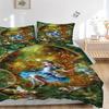Alice Wonderland Print 3Pcs Bedding Setduvet Cover With 2 Bedropillowcase Home Birthday Gift