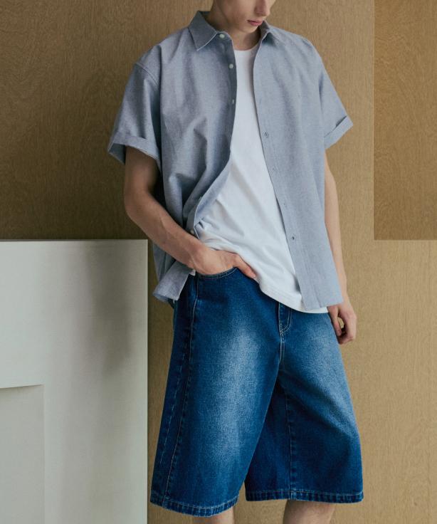 NODU Daily Oxford Oversized Shirt [Charcoal]