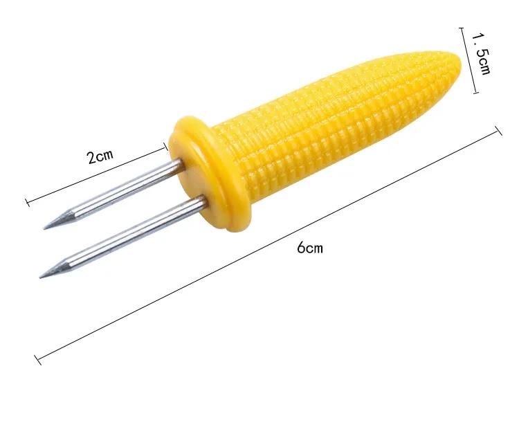

10 шт. вилка для шампуров из кукурузы из нержавеющей стали, держатели для кукурузы, шампуры для початков кукурузы, вилки для фруктов, инструмент для барбекю на открытом воздухе