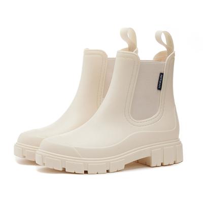 Botas Chelsea Impermeáveis Femininas Moda Chuva Sapatos Femininos Salto Baixo Sapatos de Chuva Botas de Plataforma Femininas Botas de Cano Baixo Botas Femininas Galochas