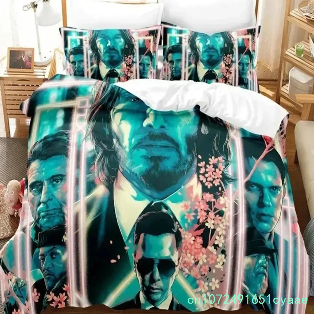 3D HD Printed Movie John Wick Bedding Sets John Wick Duvet Cover Bed Set Quilt Cover Pillowcase Comforter King Queen Size