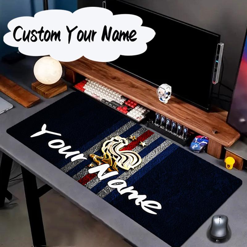 Custom Name Mouse pad France Football Emblem Mouse pad, Gaming Mouse Pad, keyboard pad, Desk Decor for computer notebook Fan Birthday Gift
