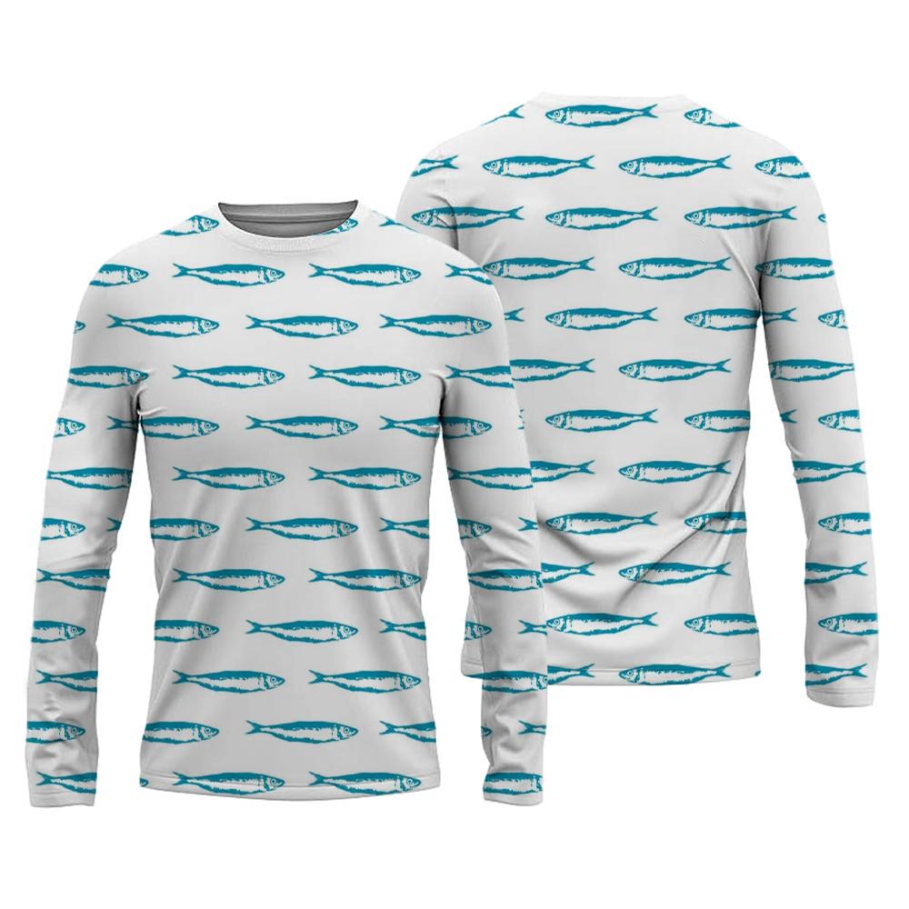 New Men's Fishing Shirts Customizable Print T-Shirt Fishing Apparel Long Sleeve Fishing Shirt Outdoor Sports Crewneck Tops 6XL
