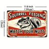 Funny Farm Decor Rustic Iron Metal Sign Watch Your Nuts Vintage Rectangular Plaque for Home Garden