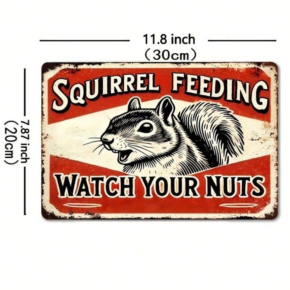 Funny Farm Decor Rustic Iron Metal Sign Watch Your Nuts Vintage Rectangular Plaque for Home Garden