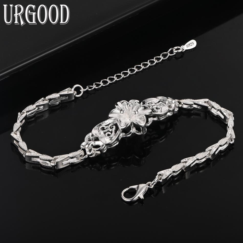 925 Sterling Silver Bracelet Women Gift Wedding Fashion Jewelry