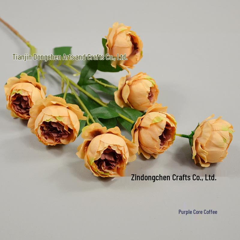 7-Head Silk Peony Artificial Flower Arrangement for Living Room Decoration and Wedding