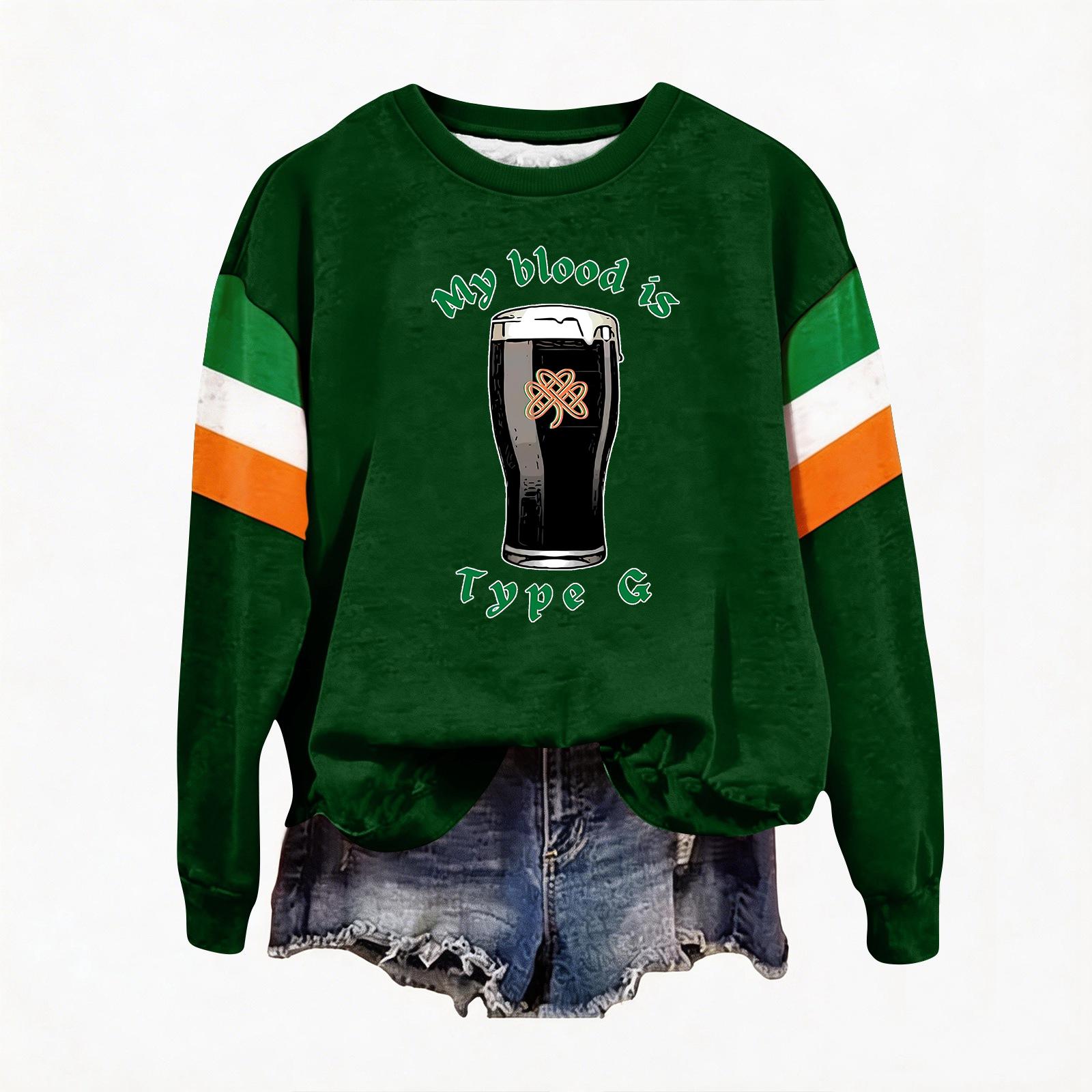 

Женская повседневная модная блузка с длинным рукавом и круглым вырезом, пуловер с принтом XXXL