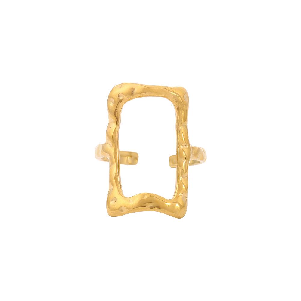 Adjustable Open Women's Irregular Stainless Steel Ring