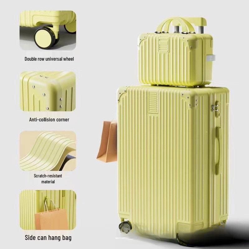 Women's Vintage Large-Capacity Trolley Suitcase - Durable, Stylish Travel Box with Zipper
