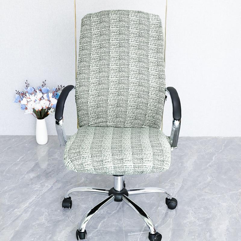 Stretch Spandex Printed Milk Silk Office Chair Cover with Zipper Removable Anti-dirty Computer Rotating Chair Protector