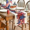 Independence Day Heart Star Table Runner 13x60 Inch , Linen 4th of July Patriotic Red and Blue Table Runners for Table Dinning Kitchen Party Holiday