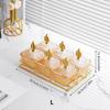 Condiment Tray Serving Platter with Lidded Bowls Divided Snack Dishes Rack Fruit Dessert Organizer