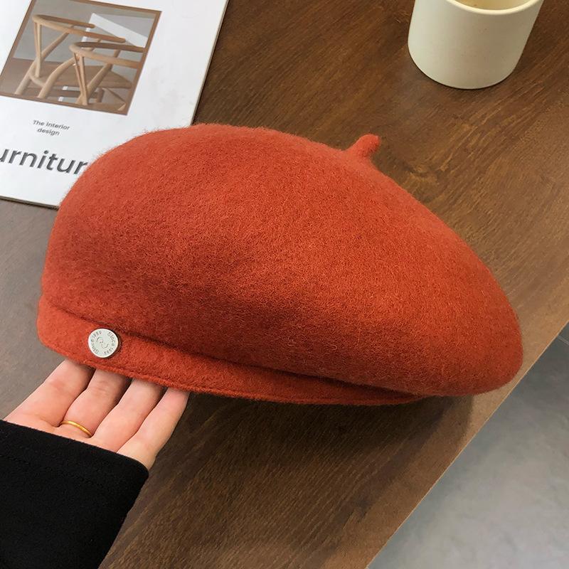 Beret autumn and winter face little girl painter hat versatile classic British retro newsboy hat