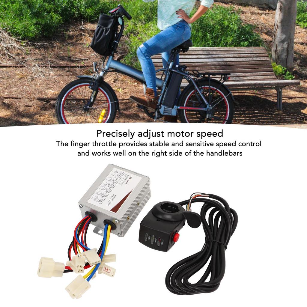 Contrôleur de Vitesse de Moteur 36V 500W Ensemble Accélérateur au Doigt Kit de Conversion pour Vélo Électrique en Alliage d'Aluminium pour Modification de Tricycle Électrique Moto