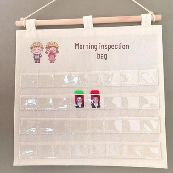 Customizable Kindergarten Morning Health Check Card Storage Bag Small