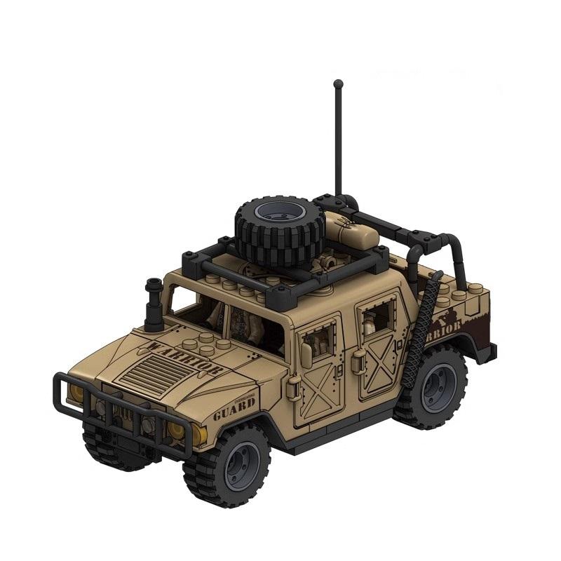 Military Army Armored Vehicle SUV Car Mini Action Figures Army Battle MOC Model Parts Building Blocks Toys for Boys No Playmobil