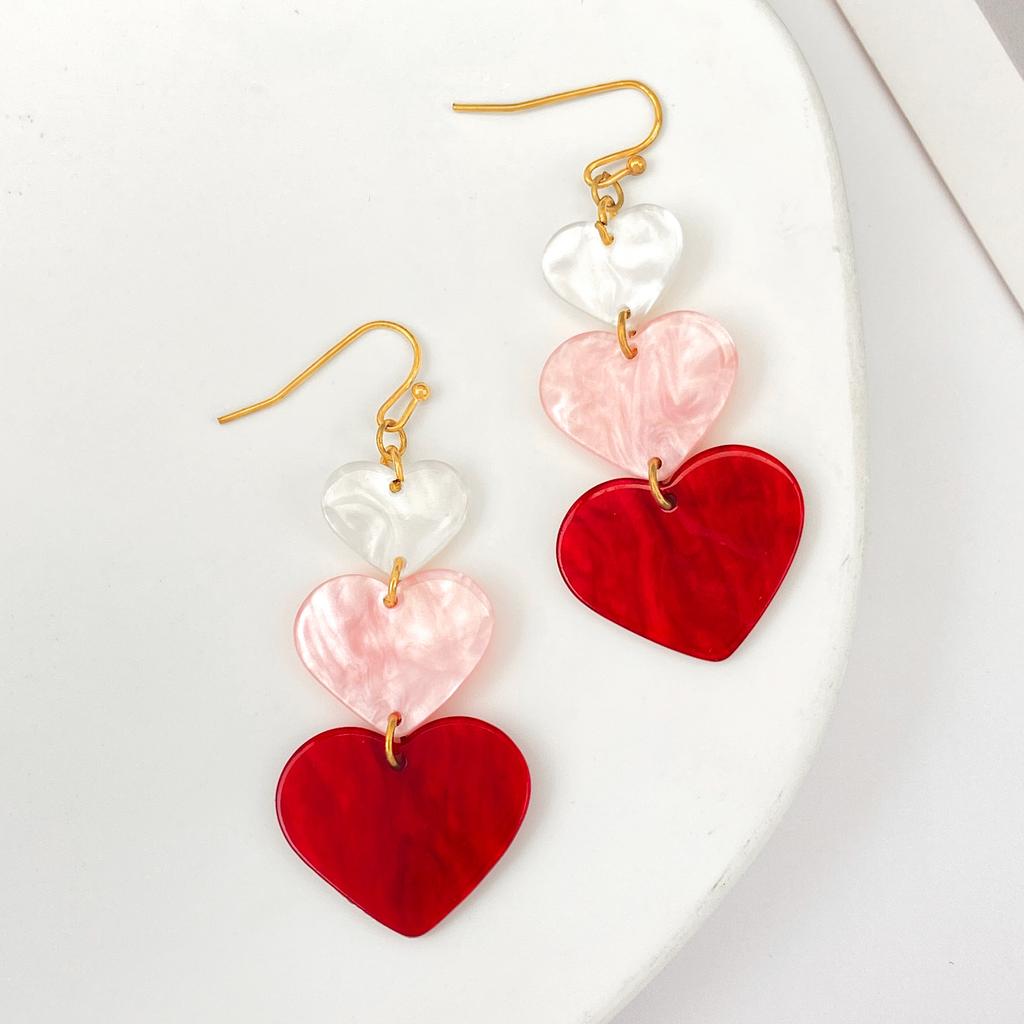 Valentines Day Earrings for Women Girl Korean Y2K Cool Big Rose Color Simple Elegant Jewelry Daughter Mom Birthday Gift
