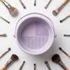 Makeup Brush Cleaning Bucket Portable with Built-in Silicone Scrubber Multi-Textured Surface TPR+PP Material for Beauty