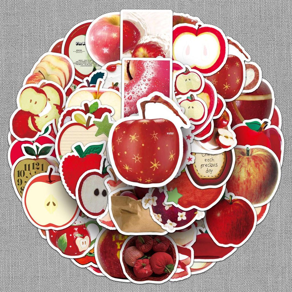 50 Sheets of Cute Fresh Graffiti Stickers: Apple-Inspired Decor for Mobile Phones
