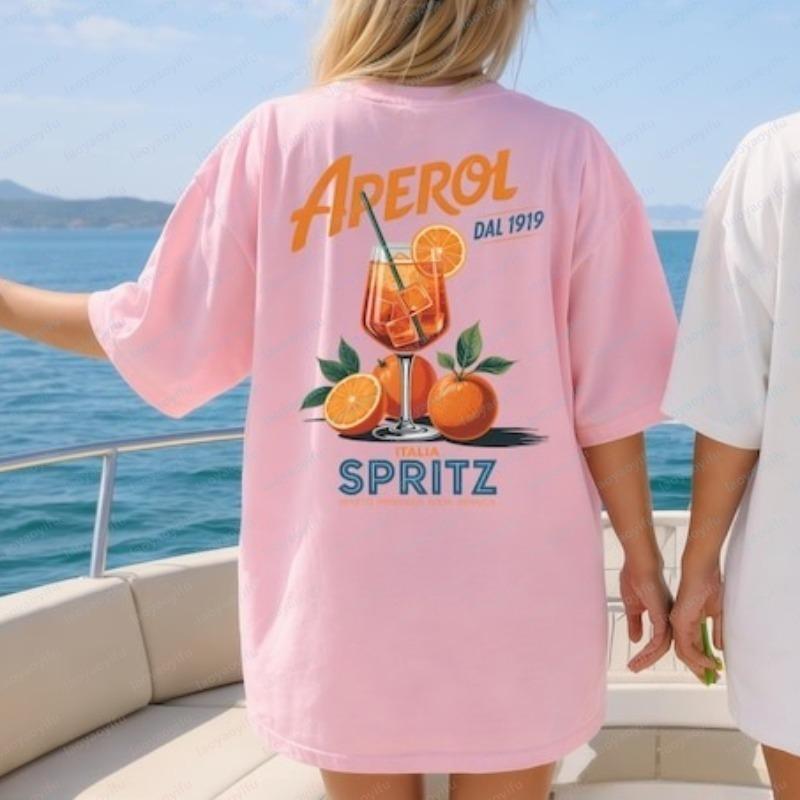 Aperol Spritz Tshirt Summer Spritz Lover Outfit Party Unisex Tee Holiday Vibes Gift For Aperol Fans Fashion Casual Unisex Tops