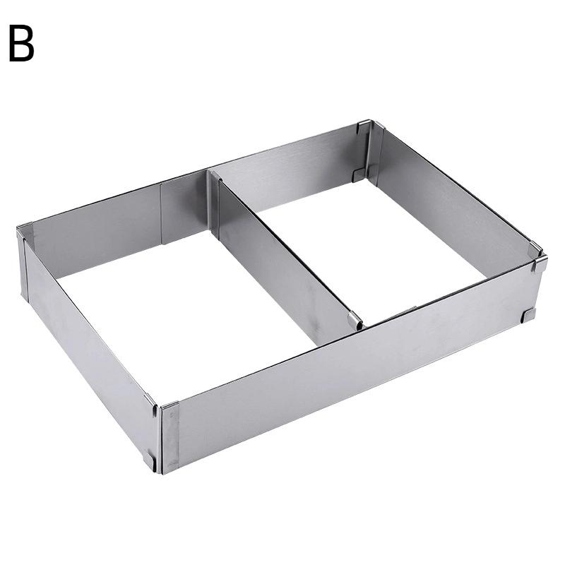 Quadratischer Rechteckiger Kuchenformring, Verstellbarer Edelstahl Quadratischer Mousse-Kuchenschneider Backform Gebäck Backwerkzeug