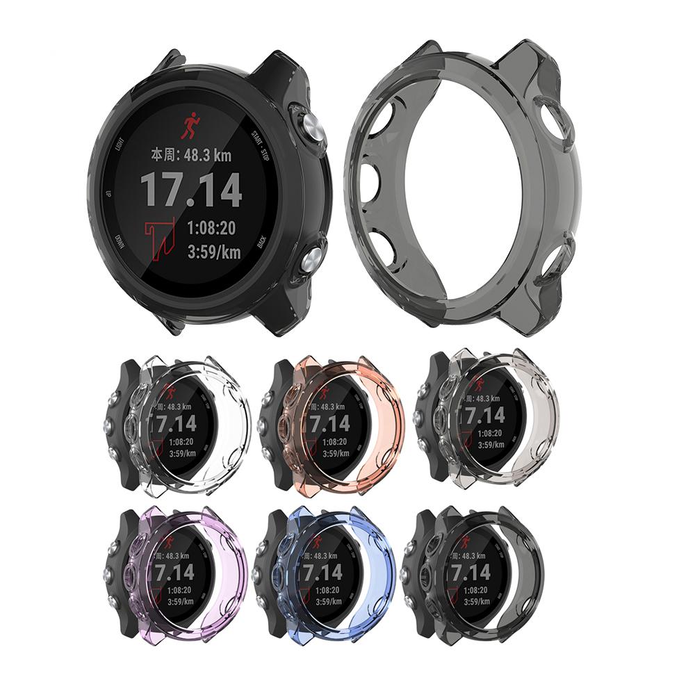 Ochranné puzdro 2 v 1 + Ochranná fólia na displej pre Garmin Forerunner 245 245 Music Mäkký TPU ochranný kryt Škrupina Tvrdené sklo Fólia