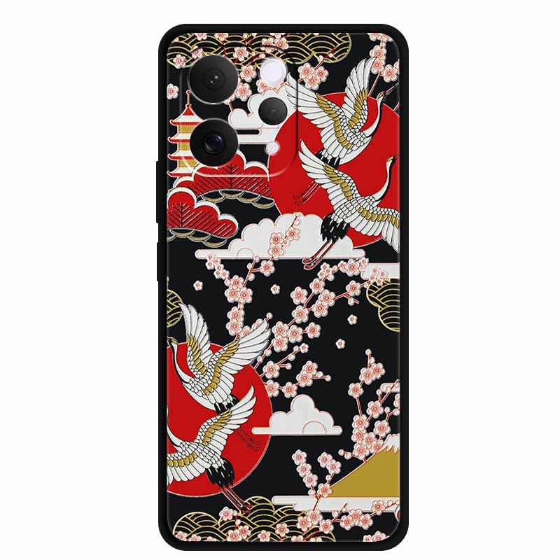 For Vivo S50 5G Case 3D Emboss Flower Black Silicone Soft Back Cover Case For Vivo S50 2025 Phone Case 6.59" Coque V2528A Fundas