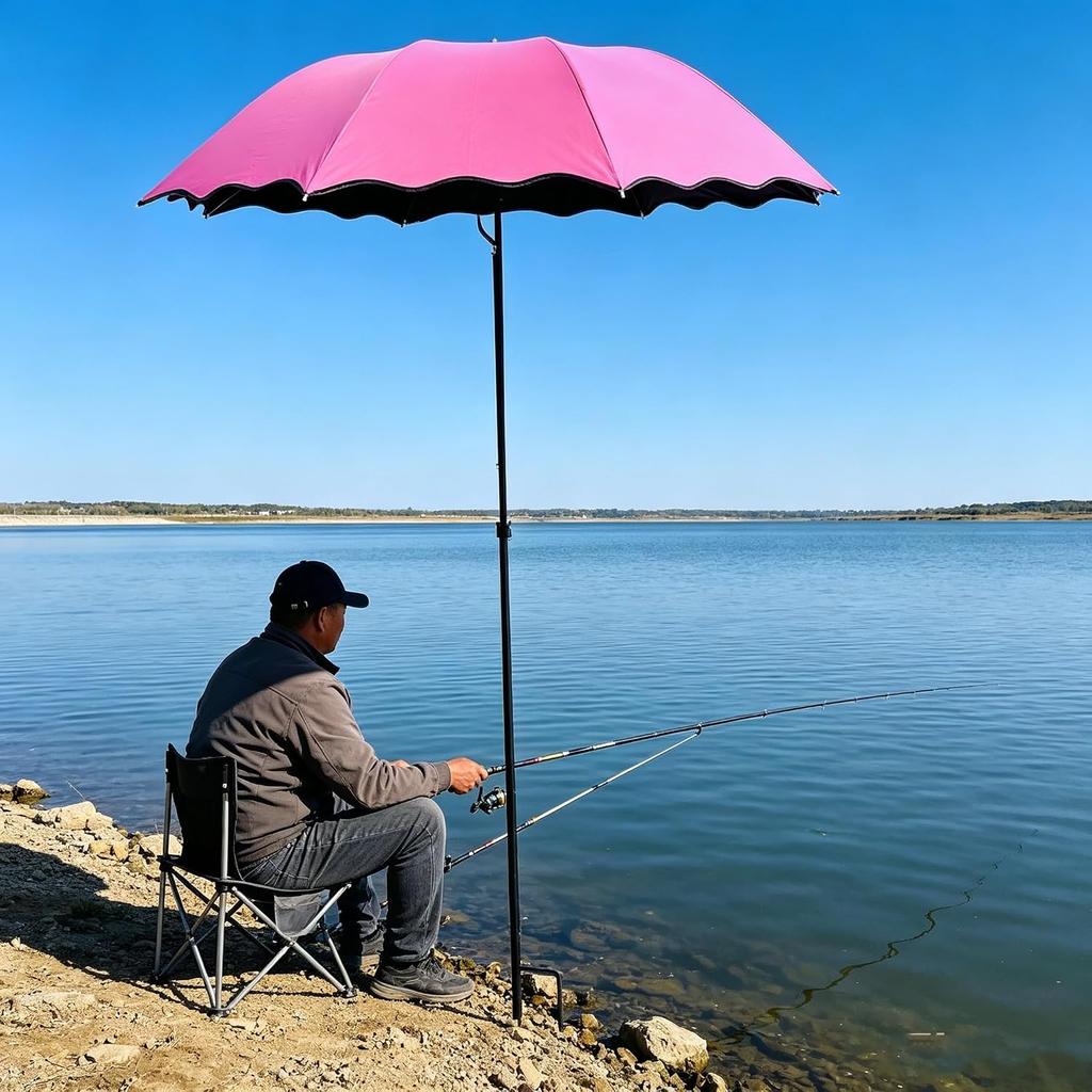 Outdoor Umbrella 125x95 Cm UV Sun Shade Umbrella with SPF 50+ Sun Block - Folding Travel Design for Patio Balcony Beach Picnic Backyard Park Act