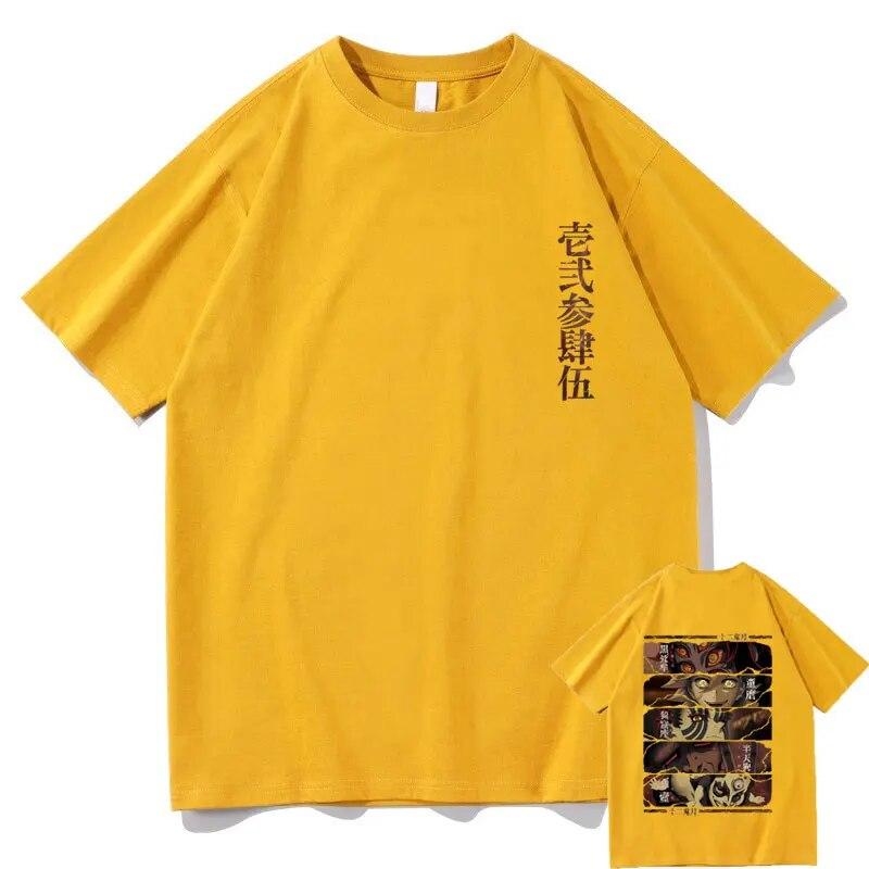 Japanese Anime Demon Slayer Print T-shirt Kokushibo Douma Akaza Hantengu Gyokko Graphic T Shirts Unisex Women Manga Oversized Tees