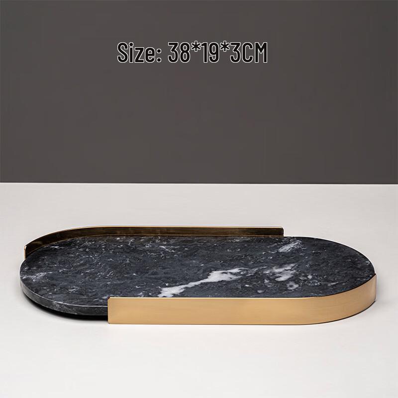 Modern White Oval Marble Decorative Tray