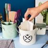 Chopstick Holder FourDivided Spatula Forks Binaural Handles for Household Blue