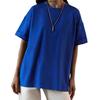 2024 European & American Women's Casual Loose Solid Color Short-Sleeved T-Shirt for Spring/Summer