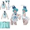 Hatsune Miku White Rabbit Girl Silky Cosplay Costume For Anime Stage Performance