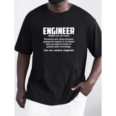 Rozmiary europejskie Letnia Męska Kreatywny Wzór Okrągły Dekolt T-shirt ENGINEER Na Zewnątrz Casual Codzienny