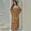 New New Arrival Ethnic Print Handmade Hot Drilling Lace Elegant Dress V-Neck Print Dress