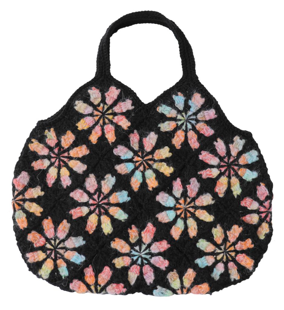 Hamanaka Knitting Kit (Amelie Dina) Stained Glass Motif Crossbody Bag, Color D (Size Approx. 36cm Wide X 30cm Deep) H320-003-051